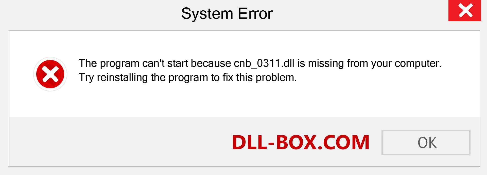  cnb_0311.dll file is missing?. Download for Windows 7, 8, 10 - Fix  cnb_0311 dll Missing Error on Windows, photos, images